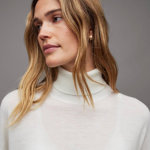 ALL SAINTS Gala Merino Wool Turtleneck Sweater Size S Relaxed White NEW $199 - Picture 4 of 8